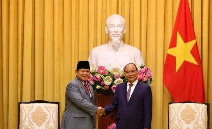 Momen Hangat Pertemuan Prabowo Dengan Presiden Vietnam
