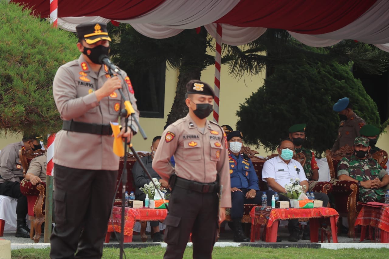 Kapolres Toba Pimpin Apel Konsolidasi Kesiapan Penanggulangan Bencana Kebakaran Hutan Dan Lahan