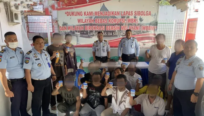 Lapas Kelas IIA Sibolga Rutin Giat Test Urine dan Pastikan Wbp Bersih dari Narkoba