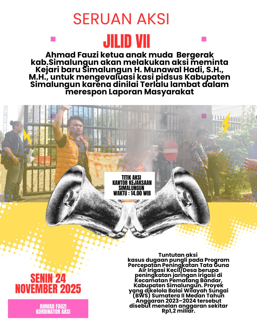 Aliansi Anak Muda Bergerak Desak Kajari Simalungun Evaluasi Kasi Pidsus