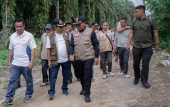 Tinjau Jalan Putus Akibat Longsor, Bupati Simalungun Himbau Masyarakat Untuk Berhati-hati