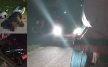 Kendaraan Tangki Air Diduga Milik PTPN IV Kebun Marihat Parkir Sembarangan Tanpa Rambu, Warga Alami Kecelakaan